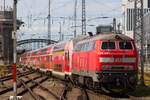 218 414-1 bei der Ausfahrt in München Hbf.