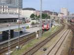 Blick auf die Gleisanlagen von Mnchen Hbf von der Hackerbrcke aus.