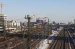 ICE im Abstellgleis vor dem Hauptbahnhof Mnchen.