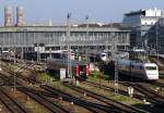 Blick von der Hackerbrücke auf den Münchner Hauptbahnhof.