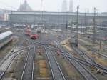 Blick zum Münchner Hauptbahnhof von der Hackerbrücke am 06.01.13