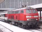 218 445-5 vor EC 194 (Mnchen Hbf - Zrich HB) in Mnchen Hbf am 20.01.2013