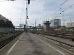 Blick zum Gleisvorfeld des Mnchner Hbf am 22.09.2013.