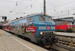 218 467 mit einem RE nach Memmingen am 25.November 2013 abfahrbereit in München Hbf.