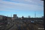 Diesen Wunderschönen Ausblick hat man von der Hackerbrücke über das Gleisvorfeld des Münchner Hauptbahnhofs.