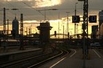 Sonnenuntergang am 13.09.15 München Hbf