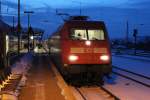 101 056-0 mit dem IC 2251 nach Leipzig Hbf, in Naumburg (Saale). 26.01.2013  
