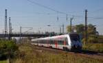 9442 308 der Abellio Mitteldeutschland befand sich am 12.10.15 auf Probefahrt. Hier passiert er Naumburg in Richtung Merseburg.