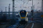Am kalten Morgen des 25.2.17 fuhr ET 7.08 als RE13 nach Venlo in Neuss ein.