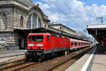 Früher weit verbreitet, kommt die Baureihe 143 in Bayern inzwischen nur noch auf der Linie S 2 der S-Bahn Nürnberg zwischen Altdorf und Roth zum Einsatz.