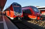 445 080-8 trifft am Morgen des 16.11.2018 als RB59093 nach München Hauptbahnhof im Nürnberger Hauptbahnhof auf 442 303-4  Bad Staffelstein .