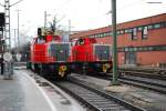 214 016-8 (rechts, ehem. 212 152-3) neben 214 015-0 (links, ehem. 212 259-6) in Nrnberg HBf am 10.03.09.