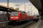 Mit dem RE nach Frankfurt (Main) steht 146 241-5 am 24.7.2010 abfahrbereit in Nrnberg Hbf.