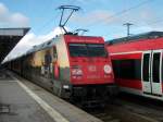 101 016  Packendes Sdafrika  steht am 20.Februar 2013 mit dem MNX von Mnchen im Nrnberger Hbf.