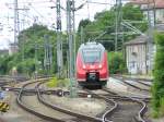 Eine etwas andere Ansicht vom  Hamster : 442 250 steht hier am 23.Juni 2013 im Gleisvorfeld des Nrnberger Hauptbahnhofs abgestellt.