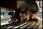 Am Abend des 12. Februars 2012 stand 01 1066 der Ulmer Eisenbahn-Freunde mit ihren Dampfsonderzug aus Neuenmarkt-Wirsberg im Nrnberger Hauptbahnhof neben der 143 200-4. Viele Dank nochmal an das Lokpersonal, das gegen eine kleine Spende ein Stck zurckgefahren ist fr diese Aufnahme!!  Bild ist berarbeitet!