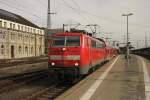 111214 verläßt am 18.2.2014 mit einem Regionalexpress nach Treuchtlingen  um 12.07 Uhr den Hauptbahnhof Nürnberg.