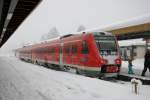 612 081/581 wartet in Oberstdorf auf Abfahrt nach Ulm. 15.02.2012