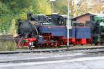 Die am 01.11.2008 in Putbus fotografierte und 1939 von Borsig gebaute Heeresfeldbahnlokomotive HF 210 E gehörte bis 2009 der Sammlung Seidensticker und trägt seit den 1980er Jahren den Namen  Aquarius C. 