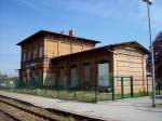 Wusterhausen/Dosse, Bahnhof an der Strecke Neustadt/Dosse-Pritzwalk, Bahnsteigseite (17.04.2009)