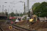 Am Sonnabebd , den 11.05.2013 , gegen  11:35 Uhr sind in Coswig(Sachsen) im Rahmen der Neugestaltung der Gleisanlagen fr die Linie S1 umfangreiche Bauarbeiten im Gange, so da nur die beiden