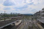 Blick auf das westliche Gleisvorfeld am 14.07.2024 in Regensburg Hbf.