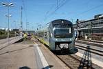 Einfahrt am 26.08.2015 von agilis 440 910 auf Gleis 8 in Regensburg Hbf, als dieser auf dem Weg nach Plattling war.