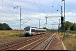 1442 305 (Bombardier Talent 2) der Elbe-Saale-Bahn (DB Regio Südost) als RE 16110 (RE13) von Leipzig Hbf nach Magdeburg Hbf erreicht den Bahnhof Rodleben auf der Bahnstrecke