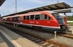 642 183-7 steht am 27.8.2016 als RB12 (RB13245) nach Graal-Müritz in Rostock Hauptbahnhof bereit.