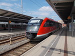 Der 642 052 wartete,am 24.Juli 2016,auf Fahrgäste in Rostock.