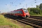 442 346-3 verlässt am 20.5.2017 als RB17 (RB13963) nach Schwerin Hauptbahnhof den Rostocker Hauptbahnhof.