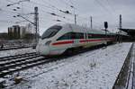 411 508-5  Berlin  fährt am 3.2.2018 als ICE1511 von Rostock Hauptbahnhof nach München Hauptbahnhof aus dem Startbahnhof aus.