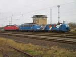 NorthRail 192 009,PRESS 140 008 und sogar die 120 205,am 31.Januar 2020,im Rostocker Seehafen.