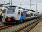 ET 4746 804 der ODEG als RE 9 nach Sassnitz in Rostock Hbf, 17.03.2020.