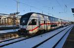 4110 116-9 fährt am 31.01.2021 als IC2178 von Dresden Hauptbahnhof nach Warnemünde in den Rostocker Hauptbahnhof ein. 