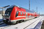 445 004-8 und 445 008-9 sind am 12.02.2021 auf Rangierfahrt im Rostocker Hauptbahnhof. 