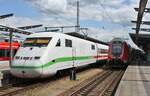 402 013-7  Nauen  fährt am 24.05.2021 als ICE683 von Ostseebad Binz nach Nürnberg Hauptbahnhof aus dem Rostocker Hauptbahnhof aus. 