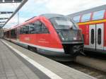 Hier eine S3 nach Rostock Seehafen Nord, sie stand am 27.6.2009 abfahrbereit in Rostock Hbf.