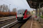 Ein letzter Gru von der Rostocker S-Bahn an der Endhaltestelle  Rostock Seehafen Nord  am 1.