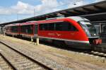 Hier 642 079-7 als RB12 (RB13235) von Rostock Hbf. nach Graal-Müritz, dieser Triebzug stand am 26.7.2015 in Rostock Hbf.