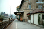 Bahnhof Rottenburg im Herbst 1983, ein wichtiger Bahnhof zwischen Tübingen und Horb (DB).  