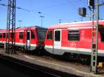 Ein Regional-Bahn fhrt gerade nach Lebach im Saarland.