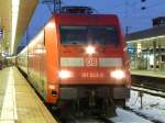 101 022 hat am 2.1.11 den IC 2256 (Frankfurt (M) - Saarbrcken) in den Zielbahnhof gebracht.