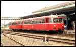Bahnhofsfest am 26.6.1993 in Sinsheim:Auch VT 795240 der DB war mit dabei.