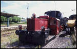 Köf 322602 der Eisenbahnfreunde Kraichgau am 9.8.1999 am Vereinsstützpunkt im Bahnhof Sinsheim.