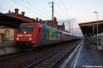 101 037-0  Klagenfurt Touristik  mit dem IC 140 von Berlin Ostbahnhof nach Schiphol (Airport) in Stendal. 19.02.2012