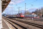 120 501-2 DB Systemtechnik GmbH mit dem Messzug 92019 von Tangerhütte nach Stendal in Stendal. 16.02.2016