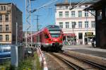 RE 9 nach Sassnitz bei der einfahrt in den Bahnhof Stralsund.