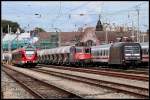 und wieder eine seltene Zugreihung im Hbf Stralsund.