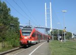 RE 13010 Sassnitz-Rostock hat mit erreichen der Station Stralsund Rgendamm das Festland,am 06.September 2013,erreicht.Flirt war der 429 027.